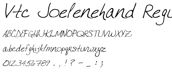 VTC JoeleneHand Regular Italic font